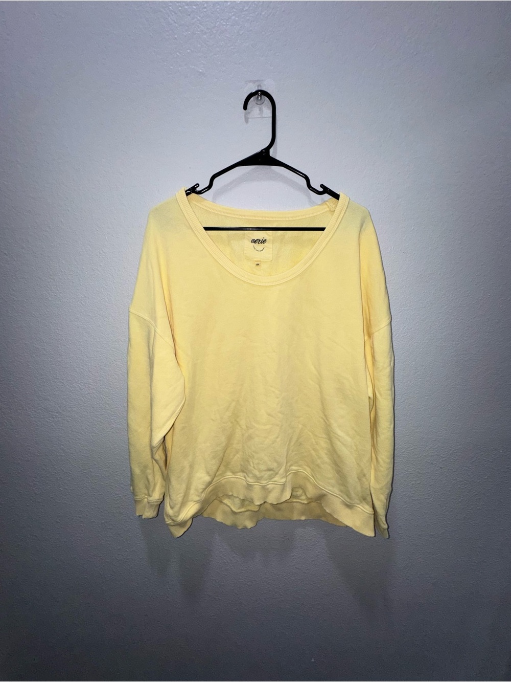 aerie Pale Yellow Scoop-Neck Sweatshirt - Read Description